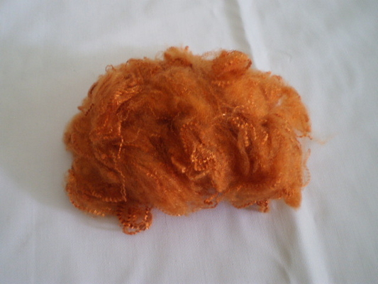 Orange Recycled Polyester Fiber For Spinning , 1.5d X 38mm
