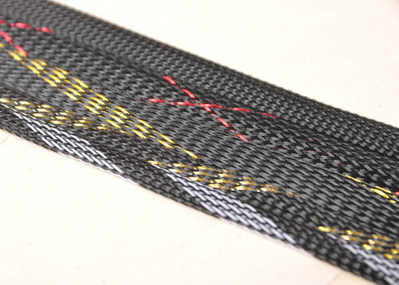 Black Grey White PET and Nylon Braided Expandable Sleeving for Automobile , AC Motor , Heater